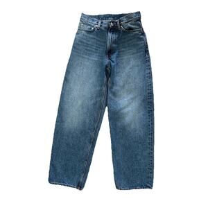 Weekday Rail Blue Denim Women’s Mid Loose Jeans Size 27/30 Actual 28x29 Straight